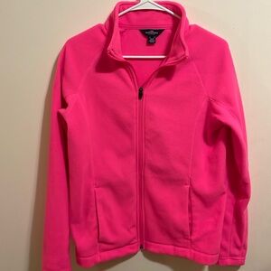 Lands’ End women’s pink full zip fleece jacket